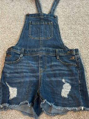 Cat & Jack Blue Distressed Denim Shortalls